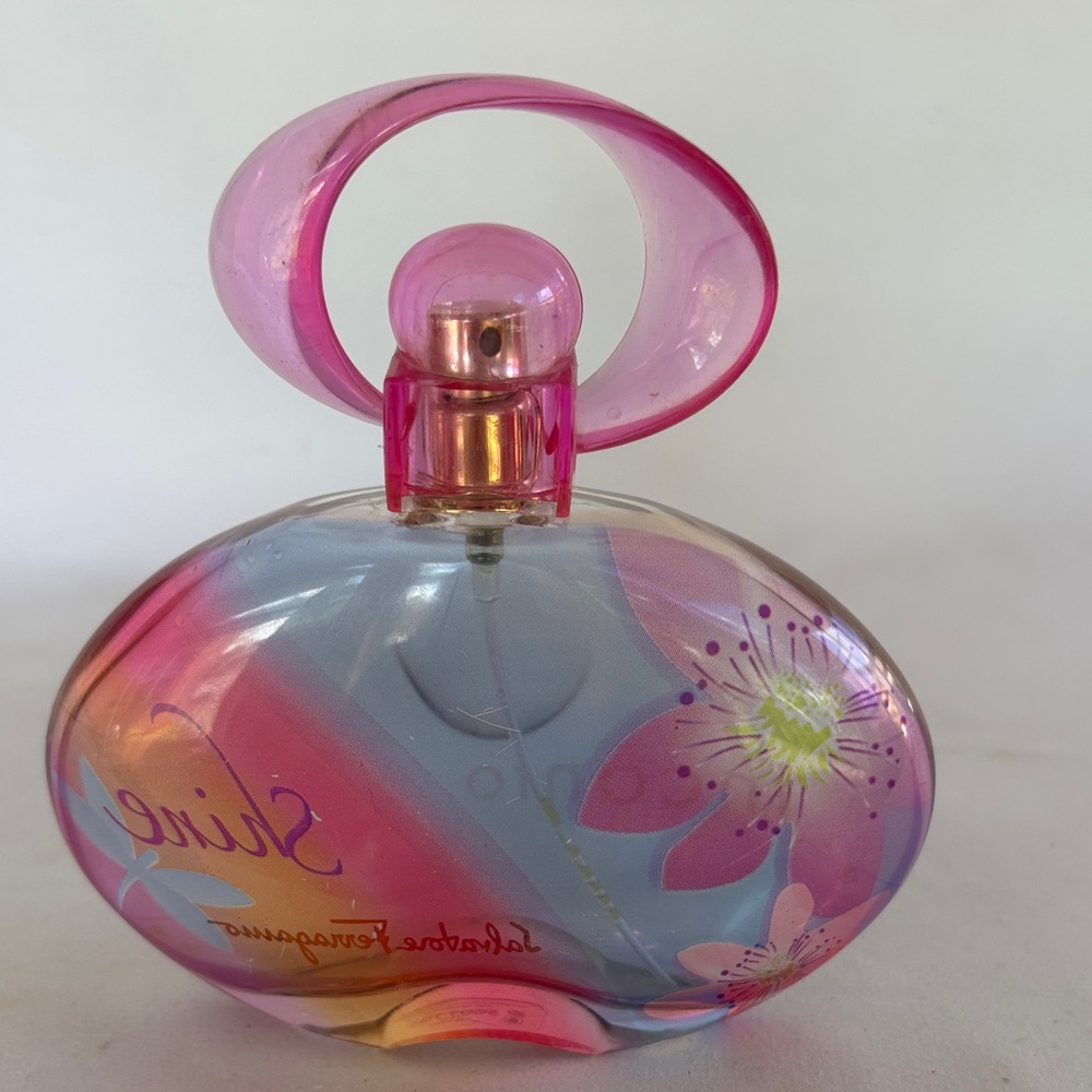 EMPTY BOTTLE SALVATORE FERRAGAMO INCANTO  SHINE PINK & BLUE COLLECTIBLE BOTTLE. - Picture 3 of 8